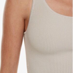 Babaton Ribbed Knit Tank Top in Light Beige